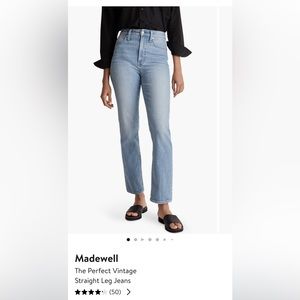 Madewell perfect vintage straight leg jeans, size 31, new with tags